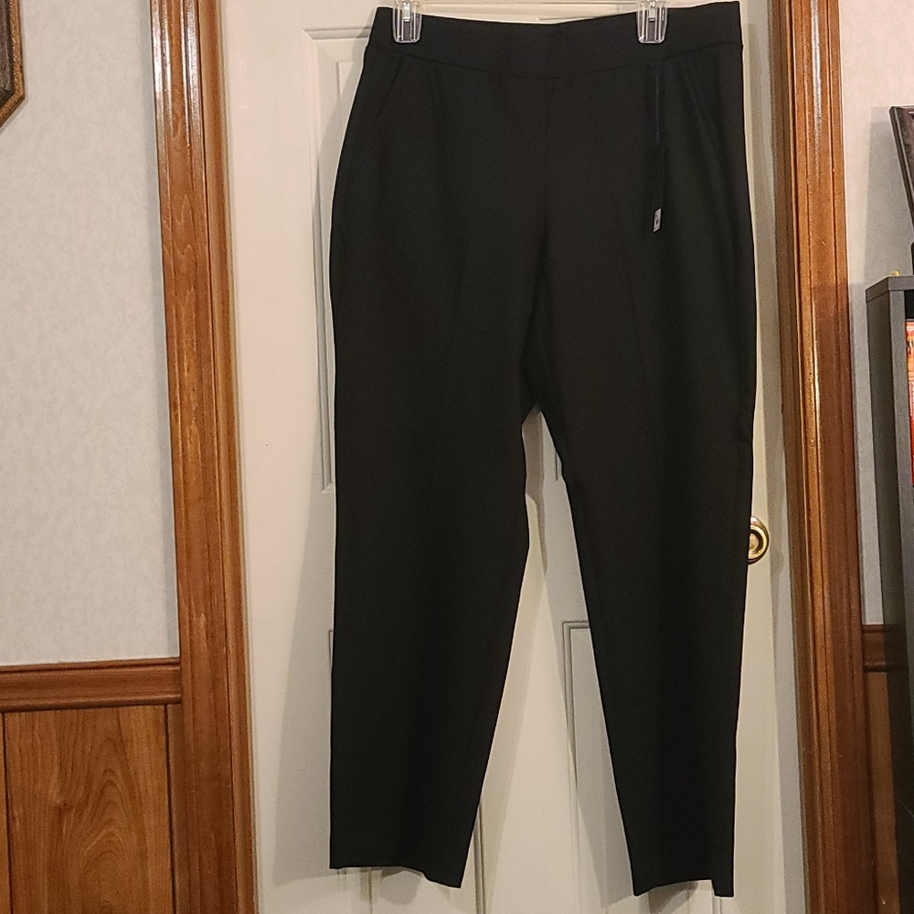 Lane Bryant straight leg black ponte pants. NWT